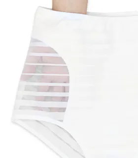شورت زنانه گنی فاق بلند میکروفایبر و دانتل Neev نیو کد Stellah 5204 سفید White