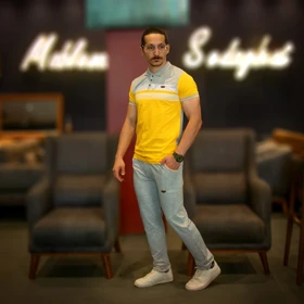 ست تیشرت شلوار مردانه شوک زرد
