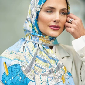 روسری ابریشم دور دست دوز (قواره 90) 30154