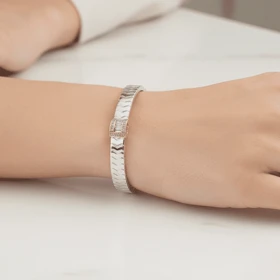 دستبند زنانه بنگل تک نگین