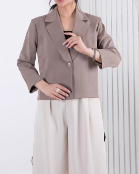 کت مجلسی زنونه یقه انگلیسی تک دکمه TAFFETA