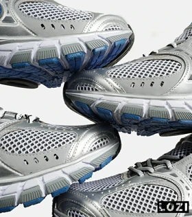 کفش کتانی مردانه طوسی آبی نایک NIKE zoom vomero 5