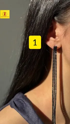 گوشواره بلند جواهری نگینی زنانه