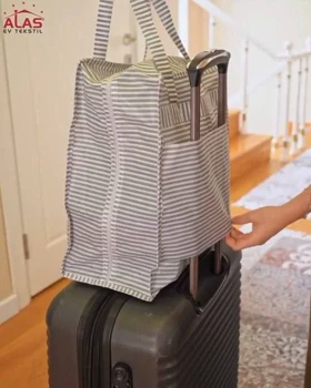 جاکفشی مسافرتی کد 10350 رنگ راه راه طوسی