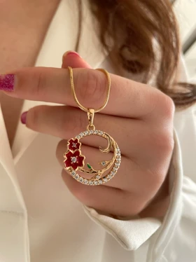 گردنبند گل قرمز ژوپینگ