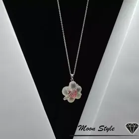 گردنبند دخترونه استیل گل قلبی ارسال رایگان