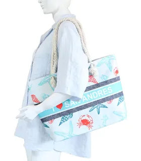 کیف ساحلی پارچه‌ای طرح I Love San Andres کد 15987