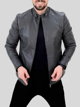 کت چرم 2320 طوسی