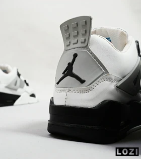کتانی ساق‌دار زنانه سفید مشکی Nike air jordan 4 مدل 4827