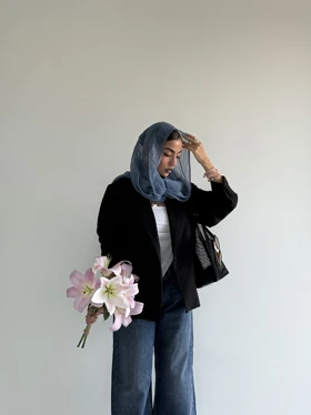 کت لینن طرح جیب