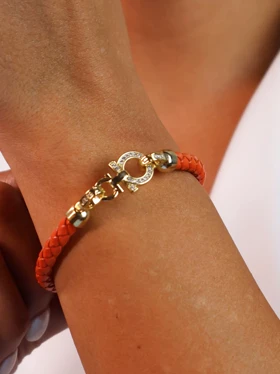 دستبند زنانه Ferragamo نگین‌دار کد B2112 (نارنجی)