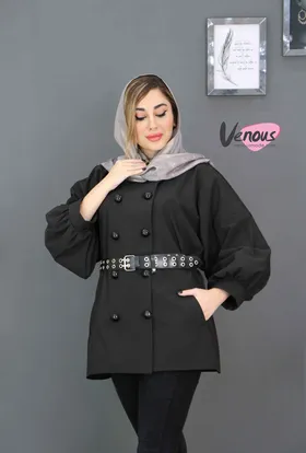 مانتو کتان جلودکمه