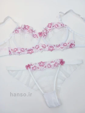 ست شورت و سوتین توری فنردار Lavender لوندر کد 1069 رنگ 009