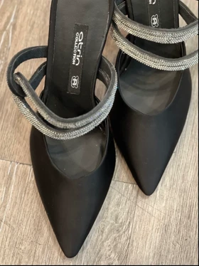 صندل مجلسی نگینی پاشنه شیشه ای