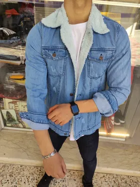 کت جین آبی داخل خز