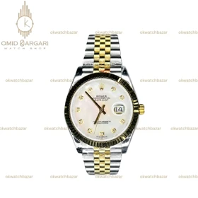 ساعت مچی رولکس دیت جاست سوئیسی سیلورطلایی ایندکس نگین‌دار Rolex Datejust