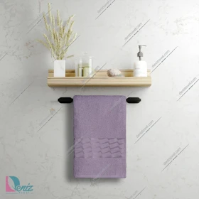 حوله دستی بزرگ طرح آرام رنگ طوسی یاسی