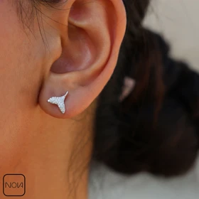 گوشواره نقره دم وال کد 151267