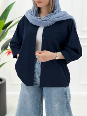 شومیز مانتویی لینن ژاله