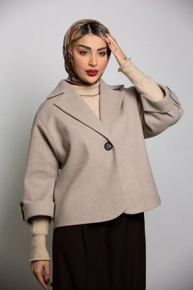 پالتو کت فوتر آستین پاگون New (کرم)