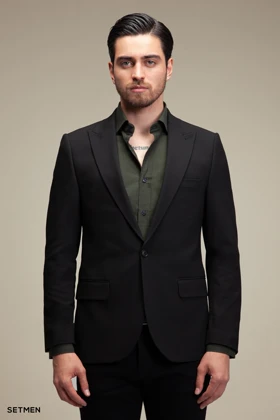 کت تک مردانه یقه بلیزر