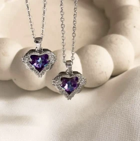 گردنبند قلب نگین‌دار💎