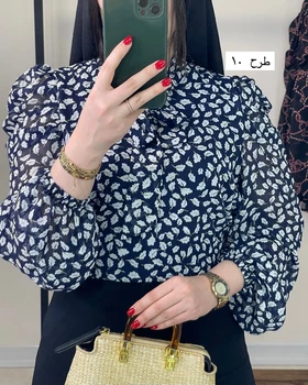 شومیز آستین پفی طرح‌دار
