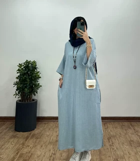 مانتو کفتان بلند لینن الناز 6 کد 2565