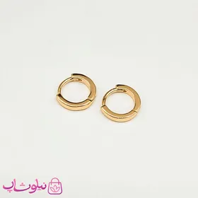 گوشواره حلقه‌ای ریز ژوپینگ ساده طلایی