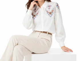 شومیز زنانه گلدوزی وارداتی کد 361