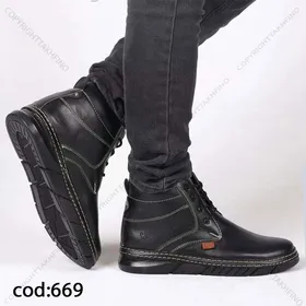 نیم بوت مردانه کت کرم قهوه ای - کد 699(Tb31)