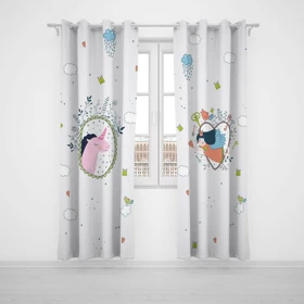 پرده پانچی اتاق کودک برند مینوریا کیدز طرح یونی کورن کد p-424
