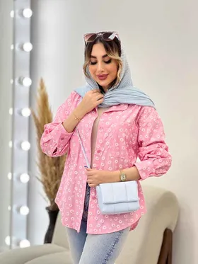 مانتو طرح گل بابونه دو جیب