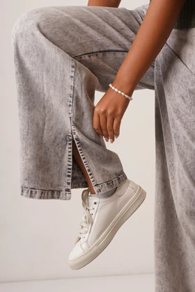 شلوار بغل چاک‌دار کتان زنانه