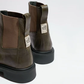 نیم بوت چرم مردانه سبز مدل rafael