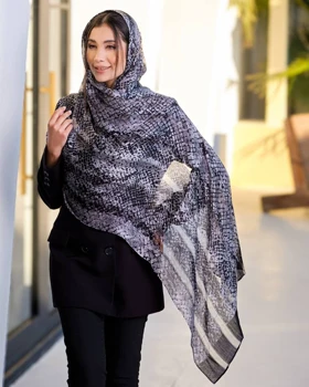 شال ابریشم میله ای پوست ماری 20272