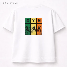 تیشرت ورزشی طرح GYM | قواره باکسی %100 پنبه کد 1289