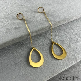 گوشواره زنانه مدل اشکی نگین صدفی 20369