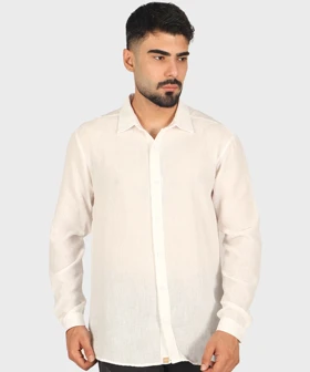 پیراهن لینن مردانه ساده 4409