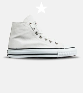 کفش کتانی ساق‌دار مردانه و زنانه سفید کرم All STAR مدل 7093