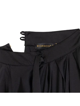 تاپ زنانه ساتن یقه ایستاده کرواتی پیلی دار کلاسیک آفتاب