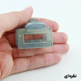 کلیپس دخترانه مدل مربعی کوچک دو رنگ (نقره‌ای)