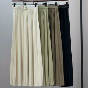 دامن پلیسه کمربند دار