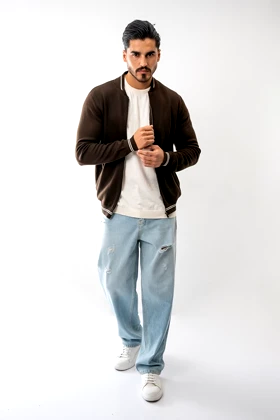 سویشرت بافت یقه خلبانی مردانه