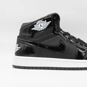 کتانی جردن 1 مشکی ورنی ساق‌دار کد 6624