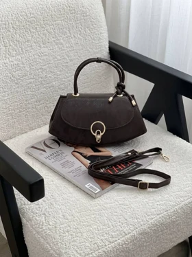 کیف کوچک دوشی قایقی رنگ قهوه ای