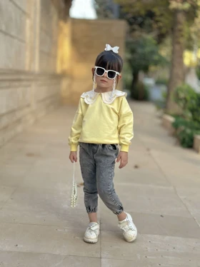 بلوز تک دخترانه یقه دار