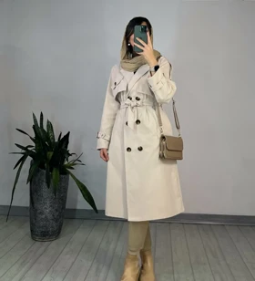 ترنچ کت بلند ضدآب غزال