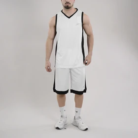ست رکابی و شلوارک بسکتبالی ورزشی مردانه پولانو مدل CN-PY-51097 سفید