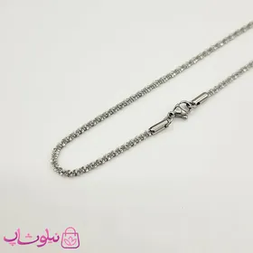 زنجیر گردنبند زنانه مدل خاویاری استیل نقره ای 681